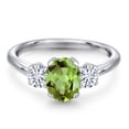 thumbnail image 3 of Gem Stone King 925 Sterling Silver Ring Peridot Moissanite (1.88 Cttw), 3 of 7