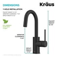 thumbnail image 6 of Kraus Oletto Single Handle Kitchen Bar Faucet with QuickDock Top Mount Installation Assembly in Matte Black, 6 of 12