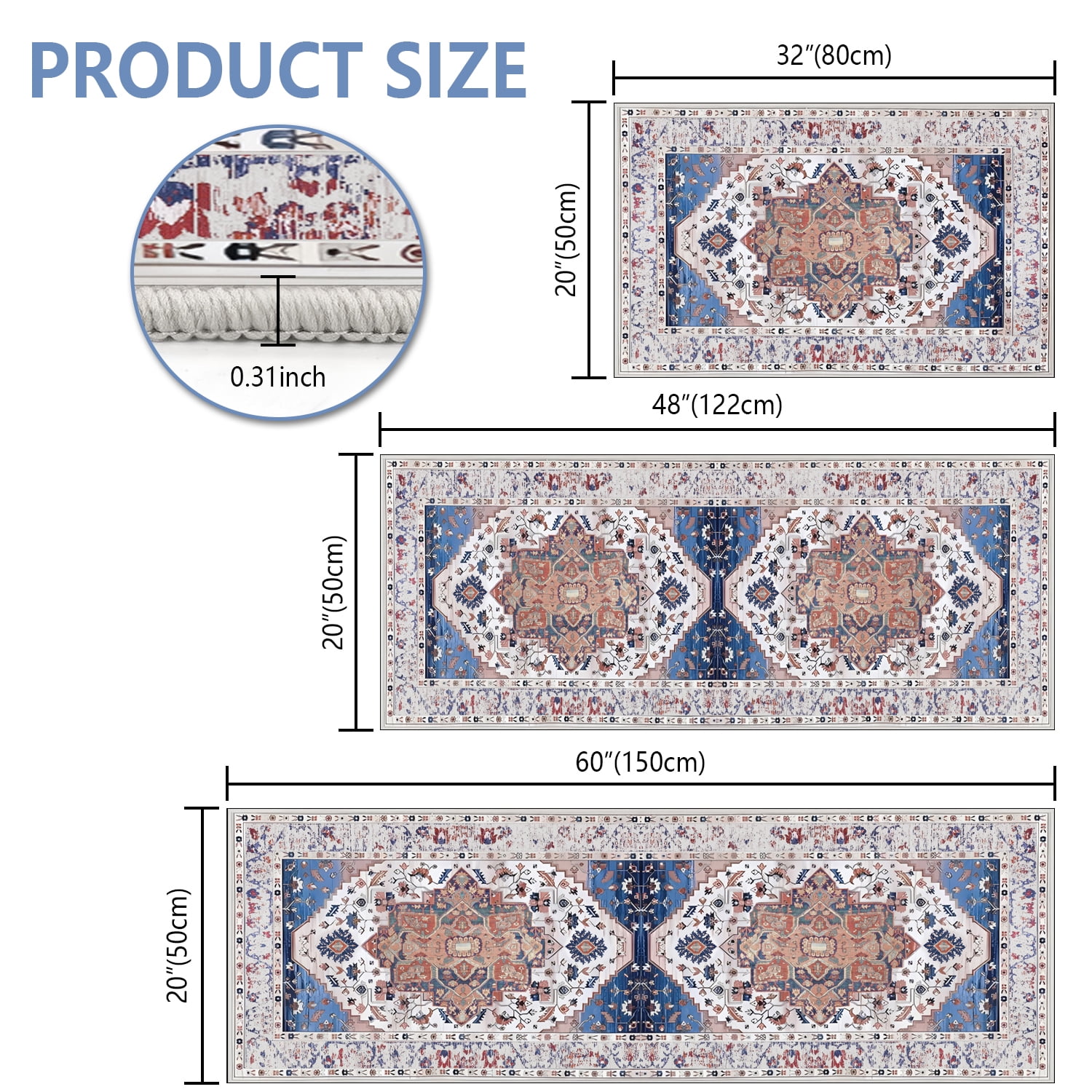 3 Pieces Kitchen Rug Sets with Runner Non Slip Washable Mats for Floor Thick Kitchen Floor Mat Carpet Runner Rugs for Hallway Laundry Holiday Decor