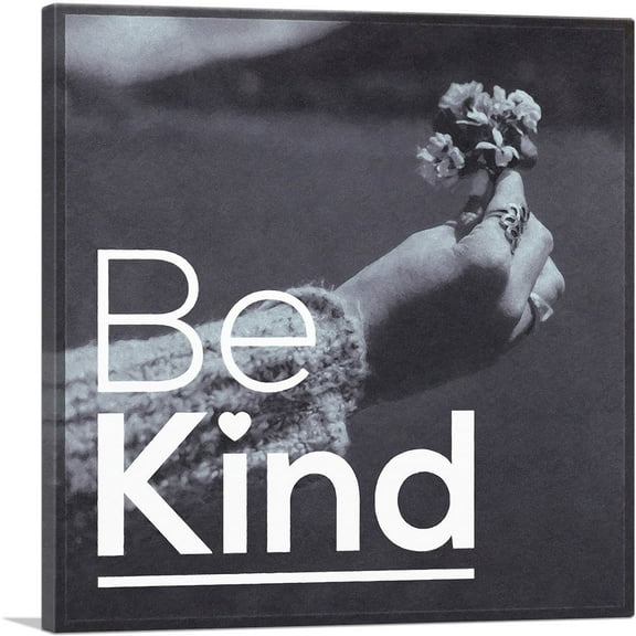 ARTCANVAS Be Kind Motivational Canvas Art Print - Size: 18" x 18" (0.75" Deep)