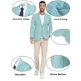 thumbnail image 5 of ETHAN Blazer for Men for Wedding Prom Party Lightweight Casual Solid Two Button Slim Fit Sport Coat for Men Mint Green S, 5 of 7