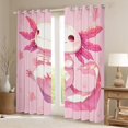 thumbnail image 2 of Castle Fairy Cartoon Pink Axolotl Black Out Curtains for Children Teens,Flower Animal Salamander Curtains Pack Of 2 (42X63 Each),Cherry Blossom Sakura Bedroom Curtains,Luxury Bedroom Decor, 2 of 6