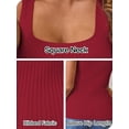 thumbnail image 6 of SHIBEVER Sleeveless Tops for Women Ribbed Tank Summer Square Neck Fashion Knit Shirts Casual Basic Tanks Solid Color Red Tunic Size M, 6 of 6