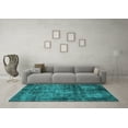 thumbnail image 3 of Ahgly Company Machine Washable Indoor Rectangle Oriental Turquoise Blue Industrial Area Rugs, 5' x 8', 3 of 4