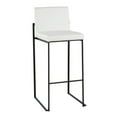 thumbnail image 2 of Fuji Contemporary High Back Barstool In Black Steel And White Faux Leather - Set Of 2, 2 of 7