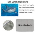 thumbnail image 3 of DIY Latch Hook Rug Kits Shark in Sea Stamped Non-slip Mat Crocheting Yarn Hook and Latch Emboridery Tapestry for Home Floor Decor and Pet Warm Cushion 52x38cm(2), 3 of 7
