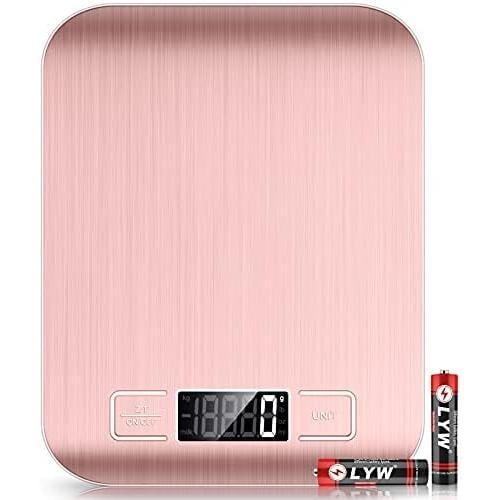 Digital Kitchen Scale 22lb Capacity for Baking Cooking Food Weight Grams Oz, Precision Measurement with Stainless Steel Platform, Easy Clean, Pink