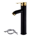 thumbnail image 1 of Grifo de baño de una manija, grifo para lavabo de un solo orificio, mezclador de lavabo con líneas de suministro de agua, 1 of 7