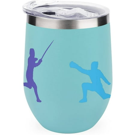 

Fencing Stainless Steel Wine Tumbler Travel Mug Insulated with Lid Cup for Men Women 12oz