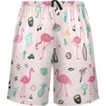 thumbnail image 6 of GZHJMY Flamingo Pajama Pants Short for Men, Lounge Pants Lightweight Men Pajama Bottoms with Drawstring Pockets, Christmas New Year Birthday Gifts, Small, 6 of 7