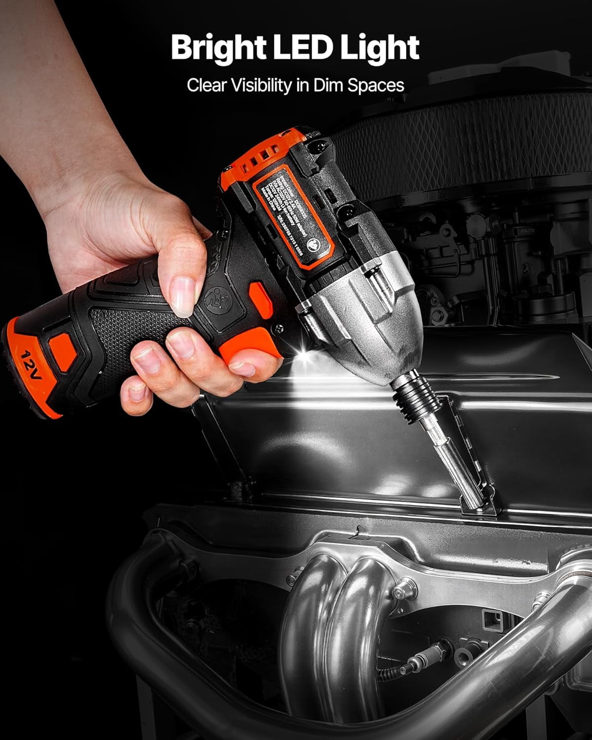 Impact Driver, 1/4 Inch, 3000 RPM Max Speed, 12 V Brushless Motor, Electric Cordless Impact Driver Kit with Battery and Charger, 20 Bits, LED Work Light, for Furniture, Electrical, Home Repairs