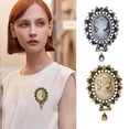 thumbnail image 3 of Versatile Retro Beauty Head Brooch Series Statue Alloy Crystal Inlaid Corsa ык A5H3, 3 of 8