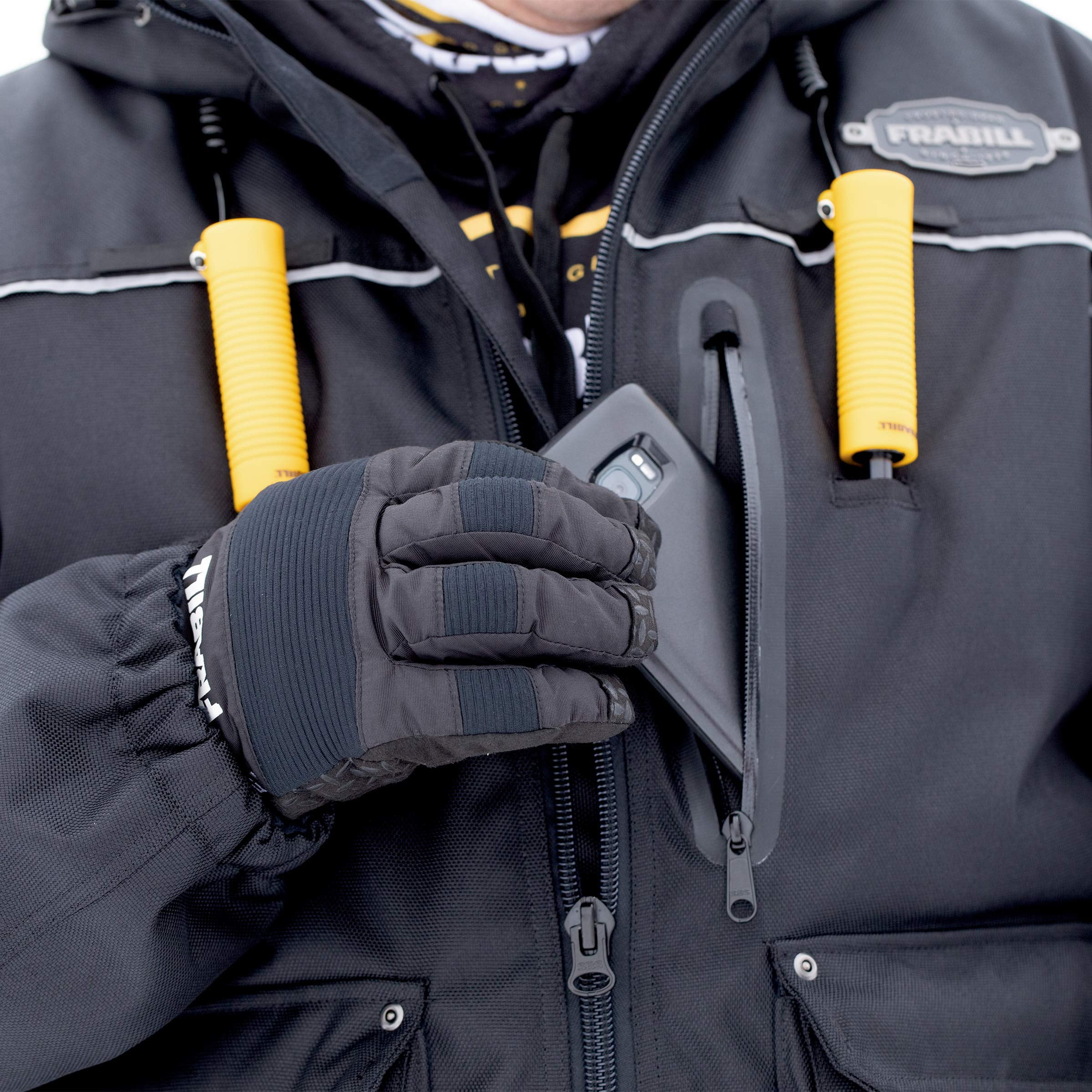 Frabill Ice Hunter Jacket Heavy Duty Insulated Ice Fishing Jacket XX Large Black