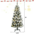 thumbnail image 3 of Costway 5FT Pre-Lit Hinged Christmas Tree Snow Flocked w/9 Modes Remote Control Lights, 3 of 10