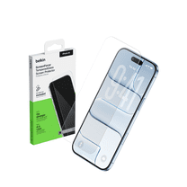 Belkin ScreenForce TemperedGlass Screen Protector for iPhone Air, Scratch-Resistant Impact Protection w/Included Easy Align Tray for Bubble Free Application, Recycled Glass