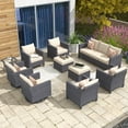 thumbnail image 3 of Ovios 10 Pieces Outdoor Patio Furniture with 360° Swivel Rocking Chairs All Weather Patio Sectional Sofa Set for Balcony, 3 of 7
