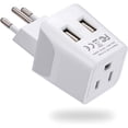thumbnail image 1 of Ceptics Canada to Switzerland Travel Adapter (Type J) - Dual USB - Charge your Cell Phone, Laptops, Tablets - Grounded, 1 of 5