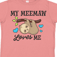 thumbnail image 4 of Inktastic My Meemaw Loves Me with Sloth and Hearts Boys or Girls Toddler T-Shirt, 4 of 5