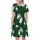 thumbnail image 1 of Disketp Christmas tree green plaid para Vestido de Manga Corta para Mujeres, Vestidos de Verano para Mujeres, Casual y Holgado para la Playa, 1 of 6