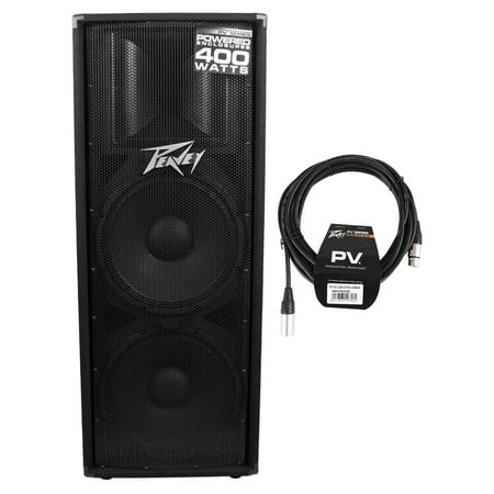 Peavey PV215D PV 215D Powered Dual 15" DJ Speaker 400w PA, Class D+XLR Cable