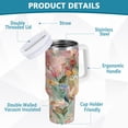 thumbnail image 4 of 40 oz Insulated Stainless Steel Tumbler Double Wall Stainless Steel Tumbler with 2-Way Drinking Abstract Pink Floral Pattern, 4 of 9