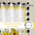 thumbnail image 6 of Sunflower Kitchen Curtains Window Panels, Yellow Flowers Black White Plaid Farmhouse Botanical Insulated Window Treatment Curtain, Grommet Curtains for Bedroom/Living Room, 2 Piece 27.5"Wx39"L, 6 of 8
