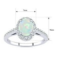 thumbnail image 5 of SuperJeweler 1 Carat Oval Shape Created Opal and Halo Diamond Ring In Sterling Silver For Women, 5 of 6
