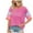 Hot Pink, variant on Sevevn Women's Casual Matching Sleeve Round-Neck Short Sleeved Top Hot Pink XL Rollbacks