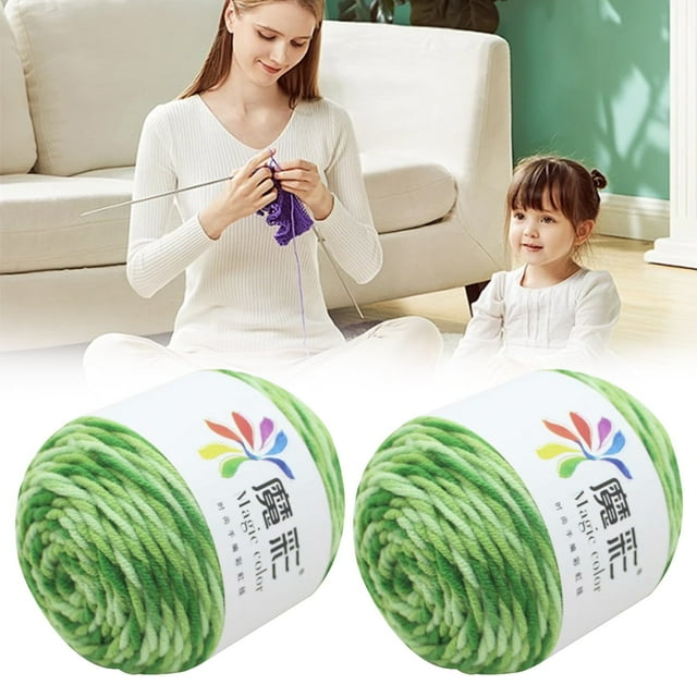Home Textile Products 2pc Crochet Kit Yarn 5 Of Rainbow Cotton Crochet DIY Sweater Scarf Line Cotton Wool Thread Cozy Cotton Wool Knitting Braided DIY Crochet