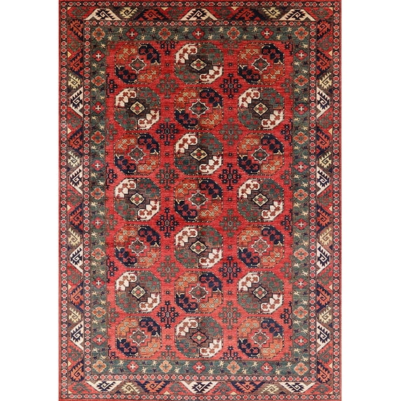 Ahgly Company Machine Washable Indoor Rectangle Industrial Modern Dark Almond Brown Area Rugs, 2' x 3'