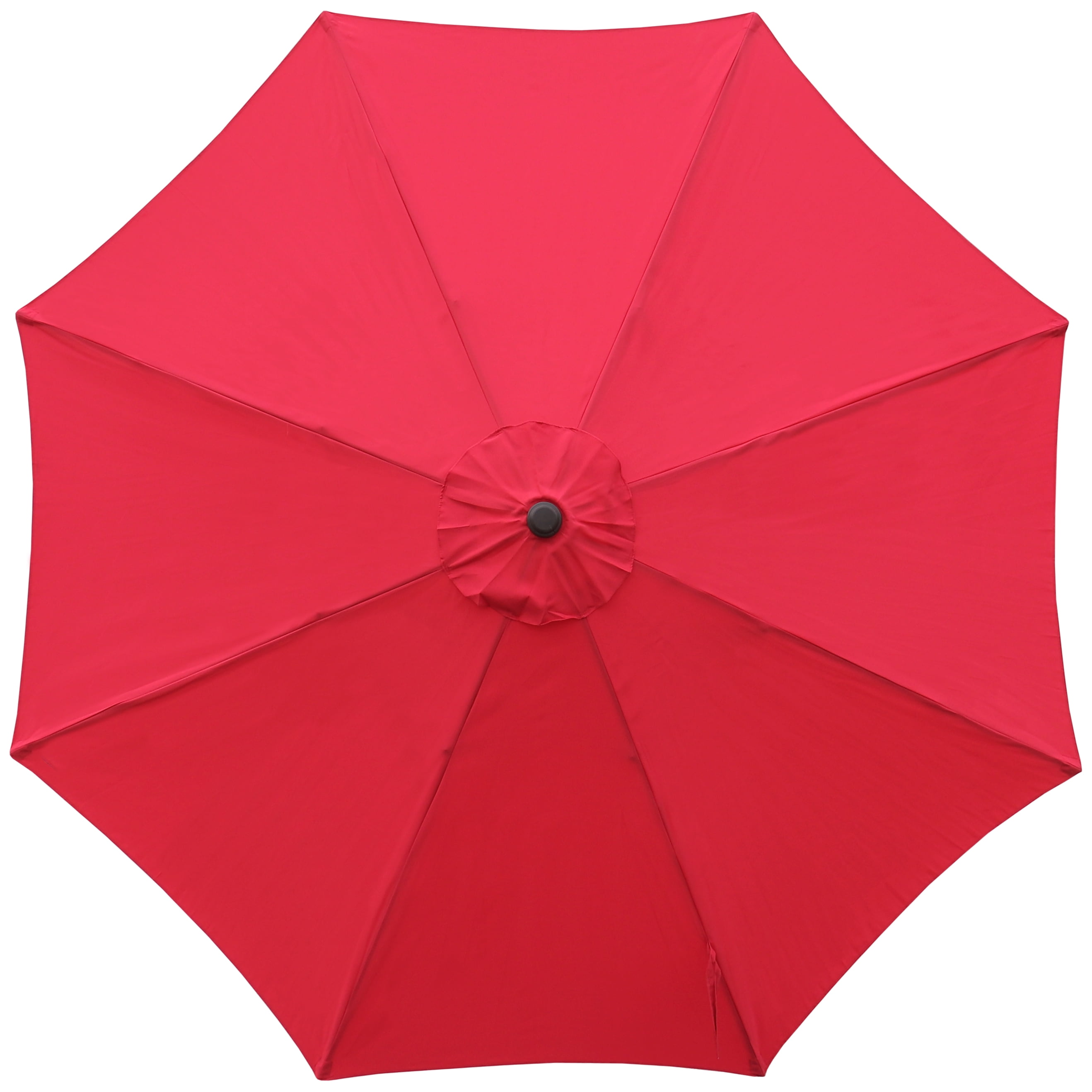 Abble 11FT Outdoor Patio Umbrella with Crank Handle, Market Umbrella with 8 Sturdy Umbrella Ribs, Waterproof for Garden Deck Backyard Pool, Red
