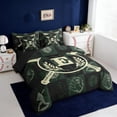 thumbnail image 2 of Erosebridal Vintage Beige Letter E 7-Piece Twin Bedding Sets,Boys Baseball Ball Game Bedding Comforter Set For Kids Men,Reversible black, 2 of 7