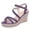 Purple, variant on Women Chic Platform Wedge Espadrilles High Heels Sandals Round Open Toe Ankle Strap Buckle Casual Vacation Shoes Size 5 Red