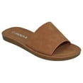 thumbnail image 1 of Soda Shoes Women Flip Flops Basic Plain Slippers Slip On Sandals Slides Casual Peep Toe Beach EFRON-S Tan Brown 9, 1 of 2