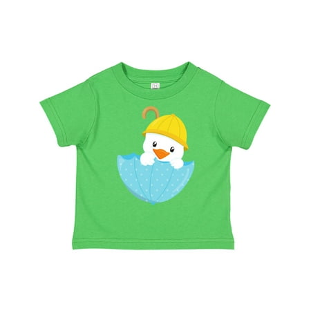 

Inktastic Baby Duck In Blue Umbrella Little Duck With A Hat Gift Toddler Boy or Toddler Girl T-Shirt