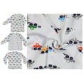 thumbnail image 3 of ToBeInStyle Girl's 4-Pack Long Sleeve Ultra-Soft Cotton Kimono Wrap Top w/ Mittens - Cute Characters - 3-6 Months Old, 3 of 6