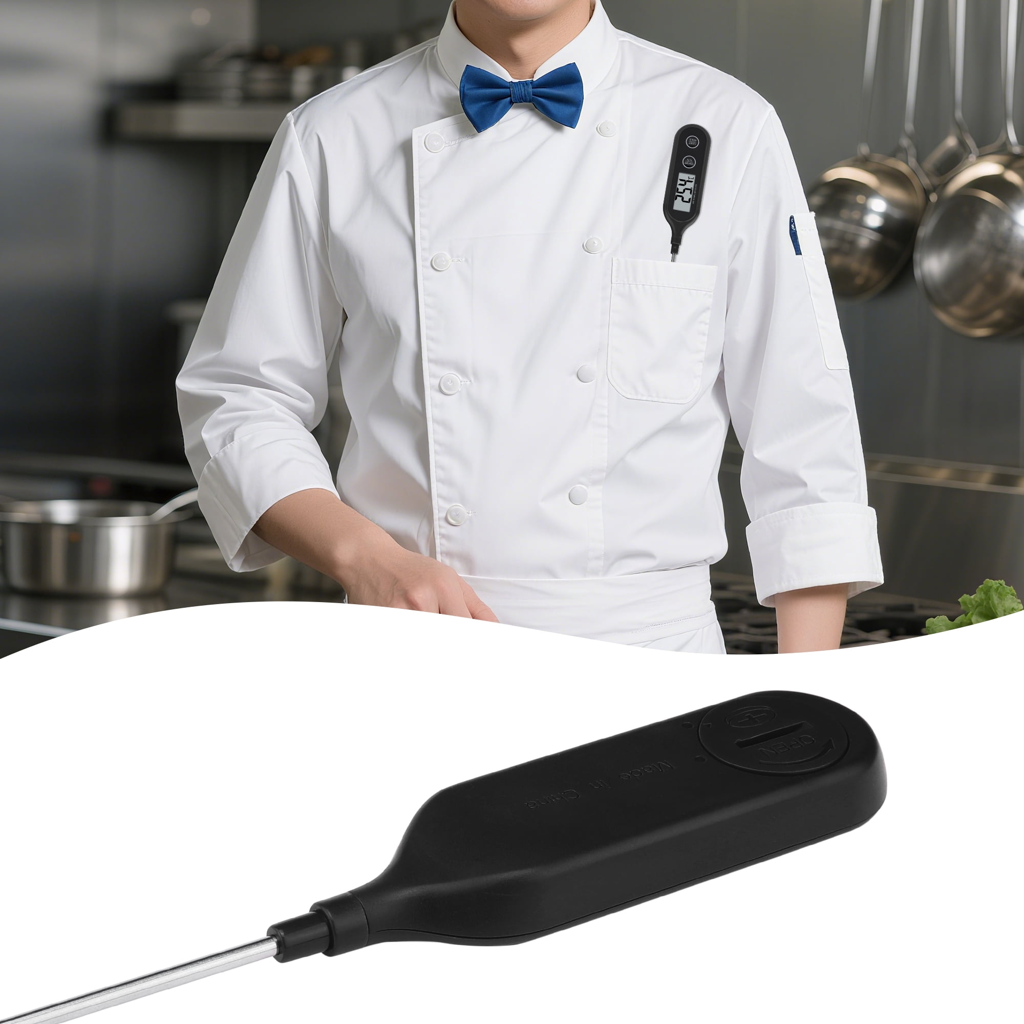 Unique Bargains Cooking Thermometer for Home and Kitchen Black