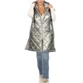 thumbnail image 2 of White Mark Women's Plus Size Metallic Long Puffer Vest, 2 of 6