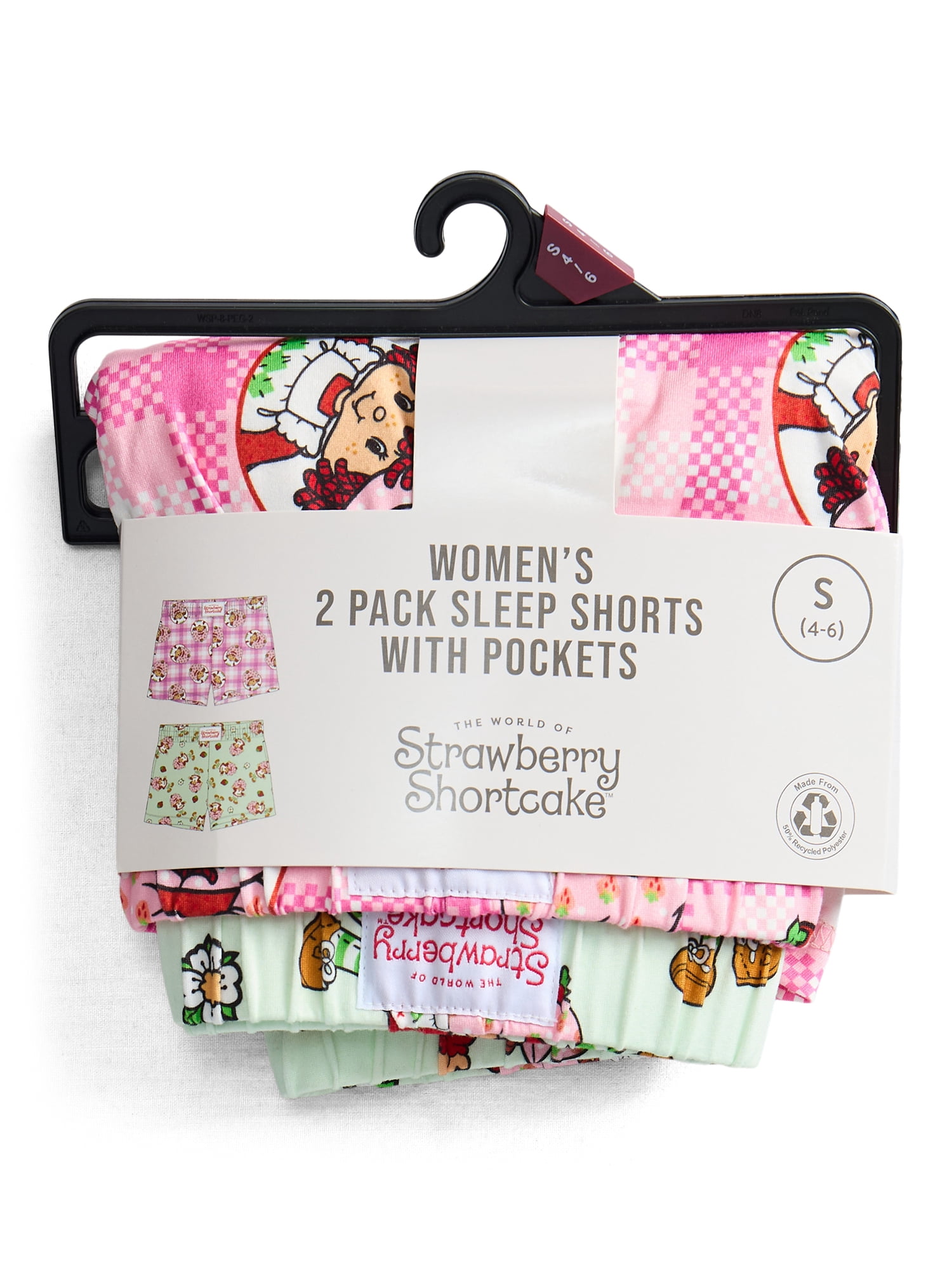 Strawberry Shortcake Women's Jersey Knit Sleep Shorts, 2-Pack, Sizes XS-3X