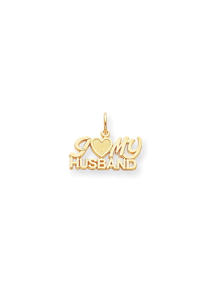 Silver Yellow Plated I Love My Husband Charm 15mm