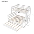 thumbnail image 2 of Harper & Bright Designs Twin XL Over Queen Bunk Bed with with Trundle, Wood Frame Detachable into 2 Separate Beds, Sturdy Platform Bunk with Guard Rail & Ladder, White, 2 of 15
