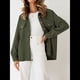 thumbnail image 5 of Chaqueta Informal de Otoño para Mujer, de Larga, con Botones, Holgada y Ligera, con Bolsillos. Verde XXL, 5 of 6