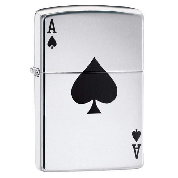 Zippo Ace of Spades Classic Oil Windproof Lighter - Christmas, Halloween & Valentines Day Gift (High Polish)