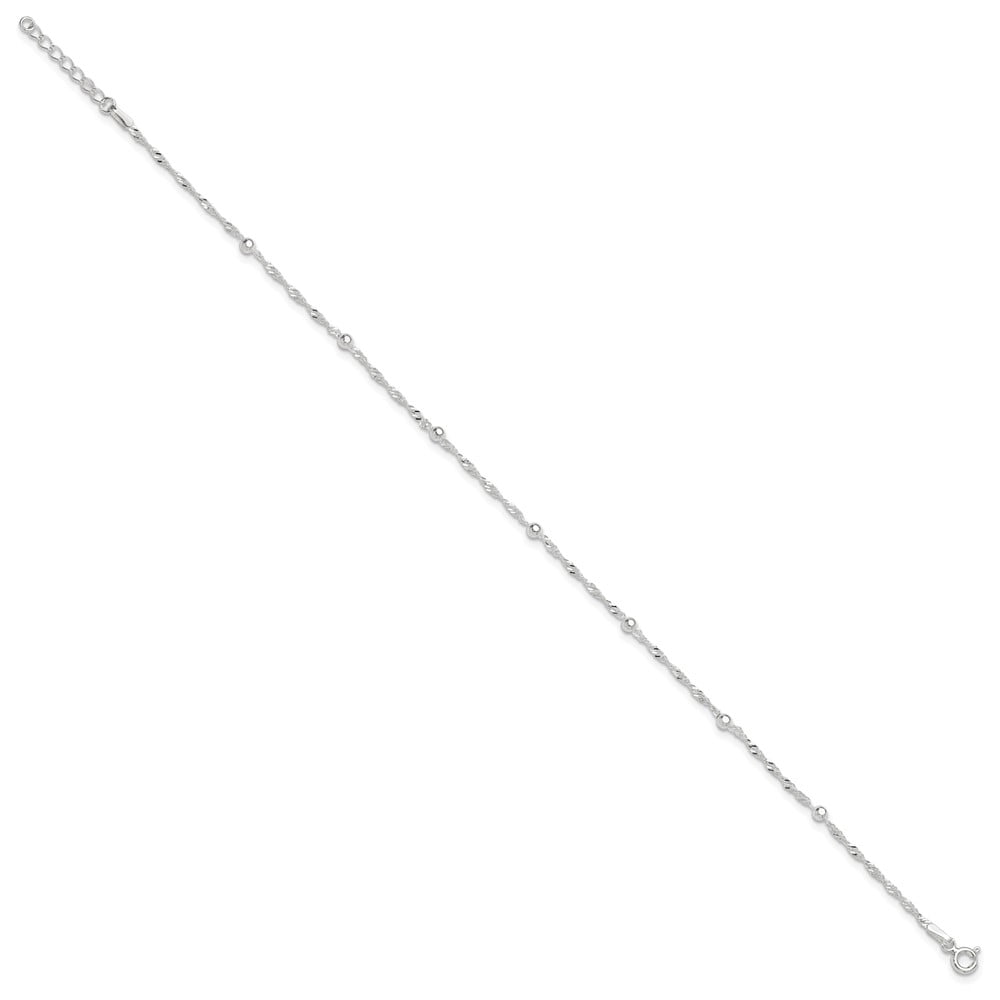 Sterling Silver 9in Plus 1in ext. Anklet