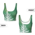 thumbnail image 6 of Uemuo Christmas Green Pattern Women's Sports Bra - High Impact Support, Breathable, and Comfortable Athletic Bra for Running, Yoga, and Workouts, 6 of 9