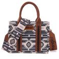 thumbnail image 4 of Wrangler Tote Bag for Women Western Shoulder Purses Boho Aztec Satchel Handbags, Angel Diamond Grey-Guitar Strap M, 4 of 7