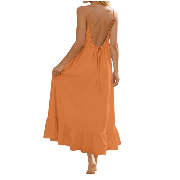 womens halter top dresses J.Crew Women's V-neck dress in saffron linen (Size 18) The halter neckline with adjustable tie closures at the back adds a sultry twist Halter Neck Dresses For Women