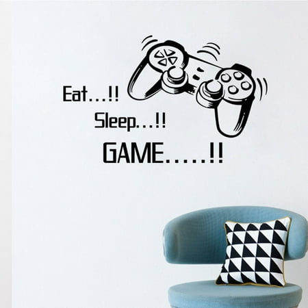 Wall Stickers Creative Funny Gamepad Mural Removable Wall Sticker Transfer Membrane Wall Decoration for Living Room Bedroom (Best Room Decoration Games)