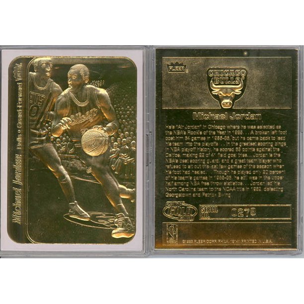 Michael Jordan 1986 Fleer Rookie Sticker 23kt Gold Card Sculptured White Border Walmart Com