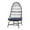Dark Gray/Gray, variant on Shelton Wicker Outdoor Basket Chair with Cushion, Dark Gray and Gray